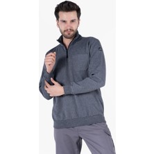 Yıldırımlar 2 Iplik Dik Yakalı Fermuarlı Sweatshirt