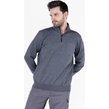 Yıldırımlar 2 Iplik Dik Yakalı Fermuarlı Sweatshirt