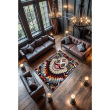 Homshtag Rustik Desenli Palyaço Temalı Halı Çok Renkli Oturma Odası Halısı Hediyelik Palyaço Halısı