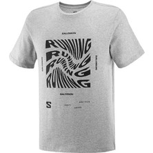 Salomon Runnıng Graphic Ss Tee M Erkek T-Shirt LC2219000 Gri