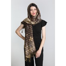 Mystic Kahve Gold Pashmina Şal