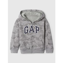 Gap Erkek Bebek Gri Gap Logo Fermuarlı Fleece Sweatshirt