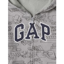 Gap Erkek Bebek Gri Gap Logo Fermuarlı Fleece Sweatshirt