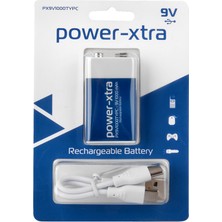 Power-Xtra PX9V1000TYPC - 9V - 1000 Mah Şarjlı Pil - Type C