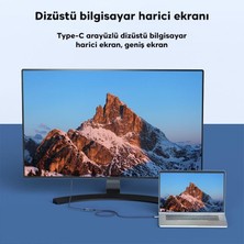 Coofbe 80CM 40GBPS Veri Aktarım 20V/5A 100W Şarj Destekli Type-C Uzatma Kablosu Örgü Kopmaz Kablo