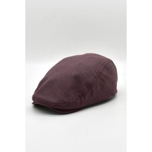 Külah Erkek Dokulu London Kasket Bordo Flat Cap Şapka