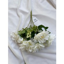 Zb Flowers Küçük Boy 5 Kafalı Krem Yapay Çiçek Dekor Çiçeği Organizasyon Çiçeği Vazo Çiçeği Ofis Çiçeği