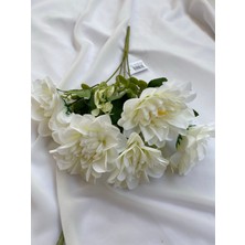 Zb Flowers Küçük Boy 5 Kafalı Krem Yapay Çiçek Dekor Çiçeği Organizasyon Çiçeği Vazo Çiçeği Ofis Çiçeği
