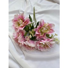 Zb Flowers Küçük Boy 5 Kafalı Pembe Yapay Çiçek Dekor Çiçeği Organizasyon Çiçeği Vazo Çiçeği