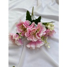 Zb Flowers Küçük Boy 5 Kafalı Pembe Yapay Çiçek Dekor Çiçeği Organizasyon Çiçeği Vazo Çiçeği