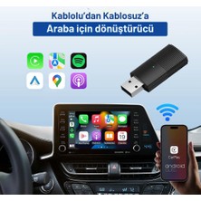 Embatech Araç Içi 2in1 Android ve Apple Cihazlar Için Kablosuz Android Auto ve Carplay Adaptörü