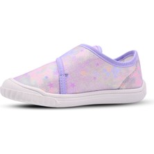 Kids A More Violet Kız Çocuk Ev ve Kreş Ayakkabısı Parlak Kumaş Lila