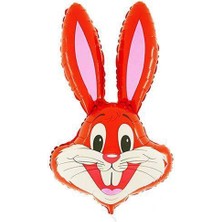 Parti Dükkanım Tavşan Folyo Balon Kırmızı (90 Cm)