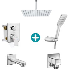 E.C.A Dalia Ankastre Gömme Banyo Bataryası Duş Seti Tüm Parçalar Dahil 40X40