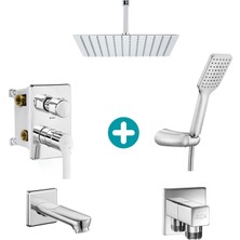 E.C.A Luna Ankastre Gömme Banyo Bataryası Duş Seti Tüm Parçalar Dahil 40X40