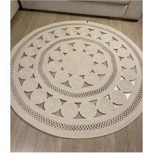 BDZ Deri Jüt Hasır El Örgüsü Halı Kilim Yıkanabilir Çift Taraflı Yuvarlak