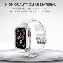 Alstrap Apple Watch 4-5-6-7-8-9 Se Uyumlu 38MM 40MM 41MM Kordon Kasa Korumalı Şeffaf Kordon