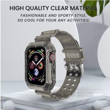 Alstrap Apple Watch 4-5-6-7-8-9 Se Uyumlu 38MM 40MM 41MM Kordon Kasa Korumalı Şeffaf Kordon