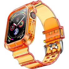 Alstrap Apple Watch Ultra Uyumlu 49MM Kordon Kasa Korumalı Şeffaf Kordon