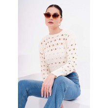 Şimal Kadın File Triko Örme Kazak