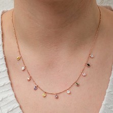 Serra Jewels Gümüş Renkli Oval Taşlı Şans Kadın Kolye