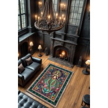 Homshtag Art Deco Deniz Kızı Temalı Renkli Anime Halı Dekoratif Anime Halı Çiçekli Anime Sever Halı