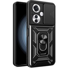 M.tk moveteck Oppo Reno 11F Kılıf Kamera Korumalı Kızaklı Sürgülü Yüzüklü Armor Military Tank Kızaklı Zırh Kapak