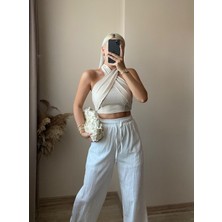 Zora Butik Boyun Bağlamalı Bsk Straplez Crop