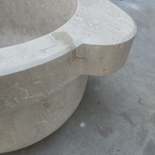 Sipahi Marble Traverten Düz Köşe Mini Kurna