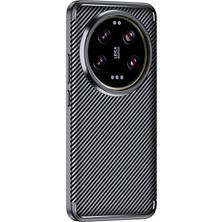Adige Xiaomi Mi 14 Ultra Kılıf Negro Karbon Desen Silikon + Ekran Koruyucu