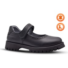 Kids A More Kids A More Glee Cırtlı  Deri Kız Çocuk Okul Ayakkabı Siyah Cilt