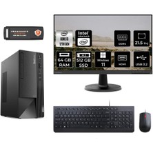 Lenovo Thinkcentre Neo 50T Intel Core I3 12100 64GB 512GB SSD 21.5" Fhd Monitör W11P 11SC001ATX Masaüstü Bilgisayar & Per4 USB Bellek 11SC001ATXMNT447