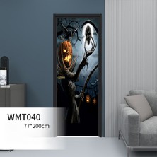 Stylish Homestead 1 Takım 2 Cadılar Bayramı Kabak Kale 3D Kapı Sticker (Yurt Dışından)
