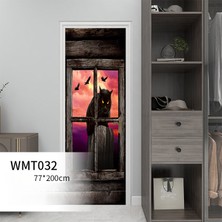 Stylish Homestead 1 Takım 2 Cadılar Bayramı Kabak Kale 3D Kapı Sticker (Yurt Dışından)