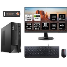 Lenovo Thinkcentre Neo 50S Intel Core I3 12100 36GB 256GB SSD GT1030/4GB Windows 11 Pro  21.5" FHD 11SX002VTX Masaüstü Bilgisayar & Per4 USB Bellek 11SX002VTXMNT3431