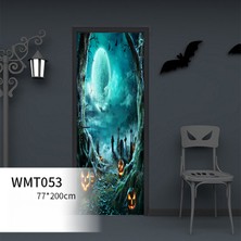 Stylish Homestead 1 Takım 2 Cadılar Bayramı Kabak Kale 3D Kapı Sticker (Yurt Dışından)