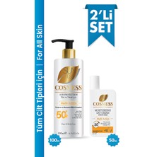 Cosmess 50 Spf Yüz ve Vücut Güneş Koruyucu 100 ml & Yüz Nemlendirici Akıllı Pigment Gündüz Kremi 50 ml