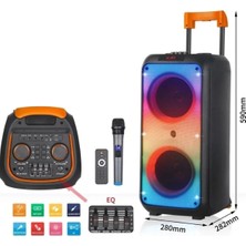 Teknoloji Gelsin Büyük Boy Speaker Party Boy 60 cm Kablosuz Karaooke Mikrofon Bluetooth Hoparlör Rgb Işıklı