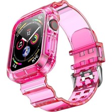 Alstrap Apple Watch Ultra Uyumlu 49MM Kordon Kasa Korumalı Şeffaf Kordon
