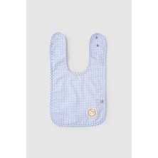 Little Gusto Sıvı Geçirmez  Pamuk Mama Önlüğü Piknik Mavi