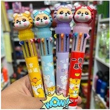 Kawaii Sevimli Ayıcık 10 Renkli Tükenmez Kalem