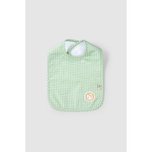 Little Gusto Sıvı Geçirmez  Pamuk Mama Önlüğü Piknik Yeşil