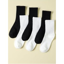 My Menora Socks 6 Çift Siyah Beyaz Antrenman Çorabı/ Kolej Çorap