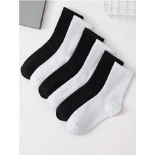 My Menora Socks 6 Çift Siyah Beyaz Antrenman Çorabı/ Kolej Çorap