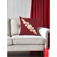 Cıgdemcalıskan Diagonal Snowflakes Kırlent Kılıfı