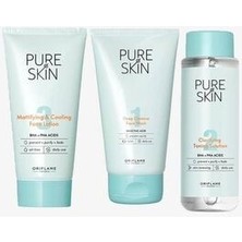 Oriflame Matlaştırıcı & Serinletici Yüz Losyonu + Temizleyici Tonik + Yüz Yıkama Jeli