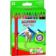 Artlantis 12 Renk Jumbo Kuru Boya 1 Paket Alpino Maxi Tri Üçgen Jumbo Kuruboya Kolay Tutuş Kalın Uçlu Kuruboya
