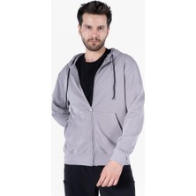 Owl Diagonel Kapüşonlu Fermuarlı Sweatshirt