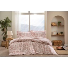 Nevresim Takımı Ranforce 57 Tel Tek Kişilik Pudra Dıtsy Garden