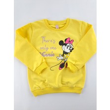 Bonboner Kids Kız Çocuk Sweatshirt Mevsimlik Minnie Mouse Baskılı Pembe ve Sarı Renk Seçenekleri Premium Kalite